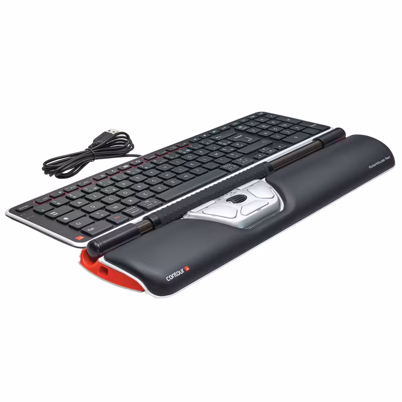 Contour Design RollerMouse Red Kabelansluten Centrerad Mus Svart/Silver