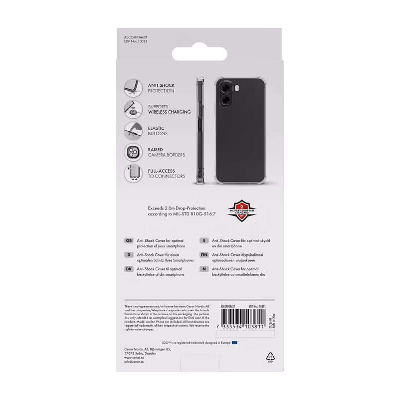 X2O Anti-Shock Skal Oppo A6x/A6 Transparent
