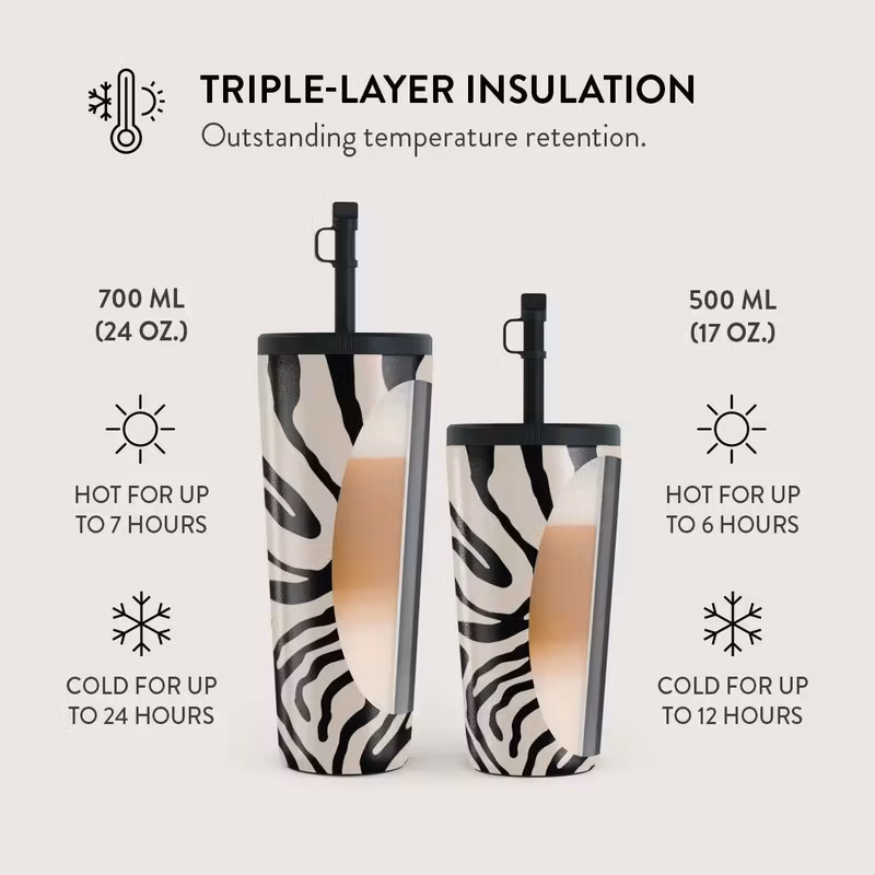 Burga Imperial 500 ml Termosmugg med lock och sugrör i rostfritt stål