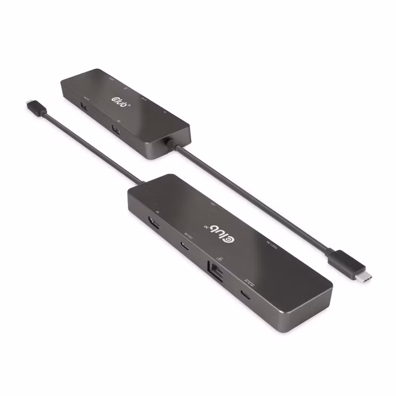 Club 3D CSV-1584 6-i-1 USB-C-dockningsstation för två skärmar 4K 60 Hz med 100 W PD