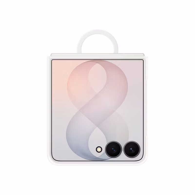 Samsung Galaxy Z Flip8 Silicone Ring Magnet Case silikonskal med ring Cream
