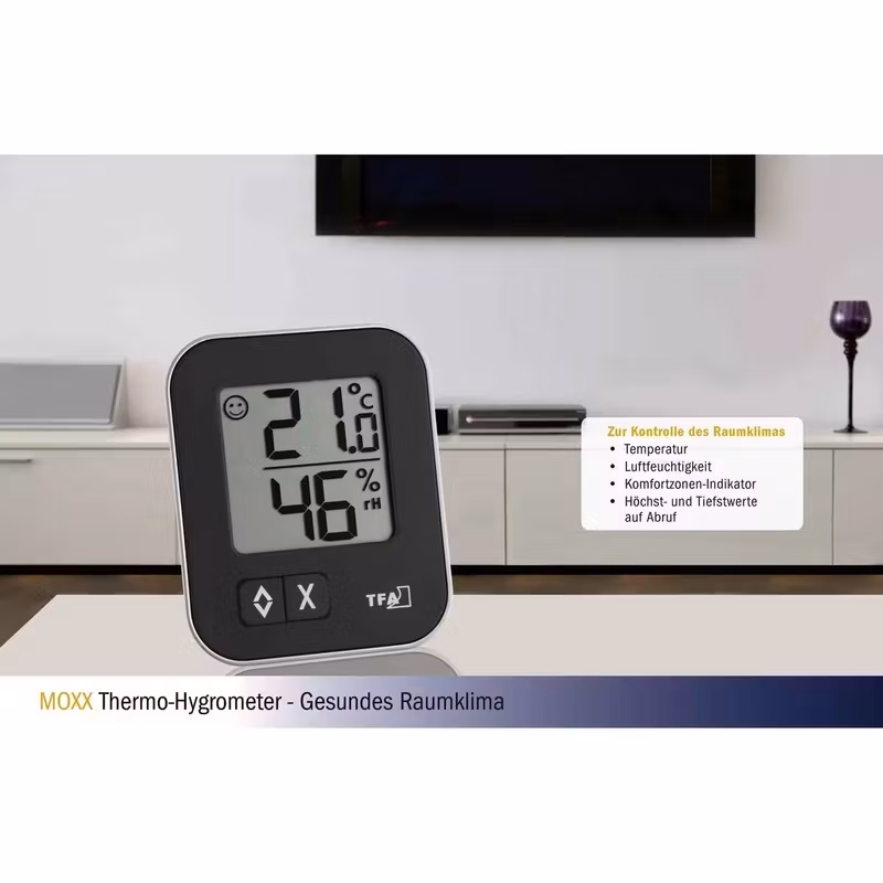 TFA MOXX 30.5026.01 Digital Termo-Hygrometer Svart
