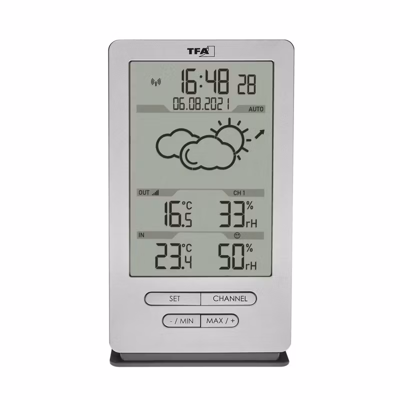 TFA XENA 35010848 Trådlös Väderstation med Barometer Silver
