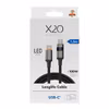 X2O Longlife 100 W USB-C till USB-C-kabel med LED-display 1,5 m Svart