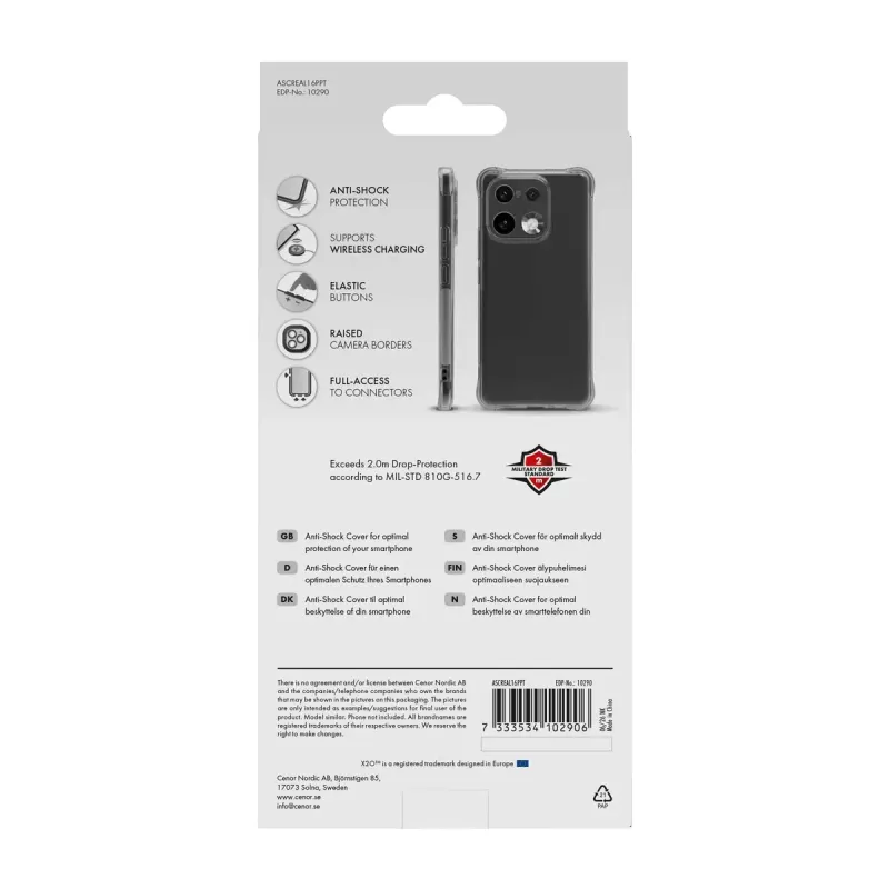 X2O Anti-Shock Skal för Realme 16 Pro+ Transparent