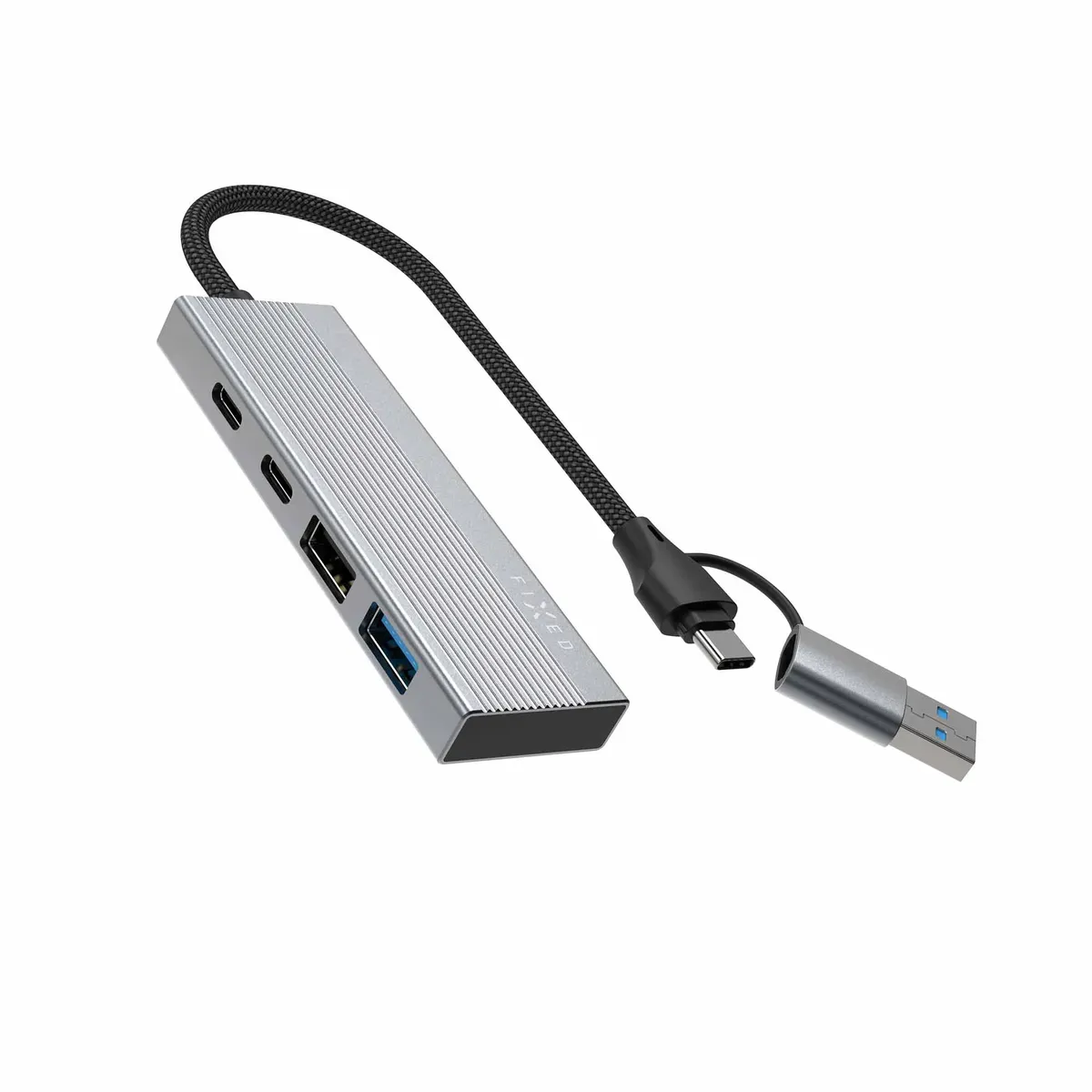 FIXED HUB Port FIXHU-PT-GR 4-i-1 USB-C-hubb Silver