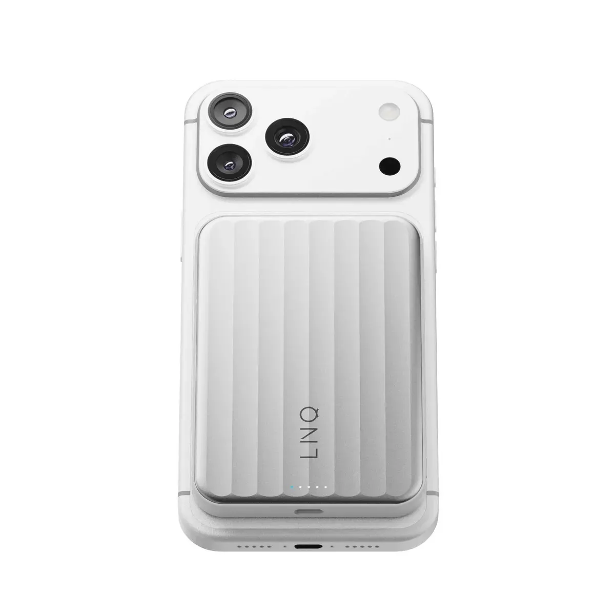 LINQ Semi-solid State Magnetisk Powerbank 5 000 mAh Qi2.2 25 W Silver