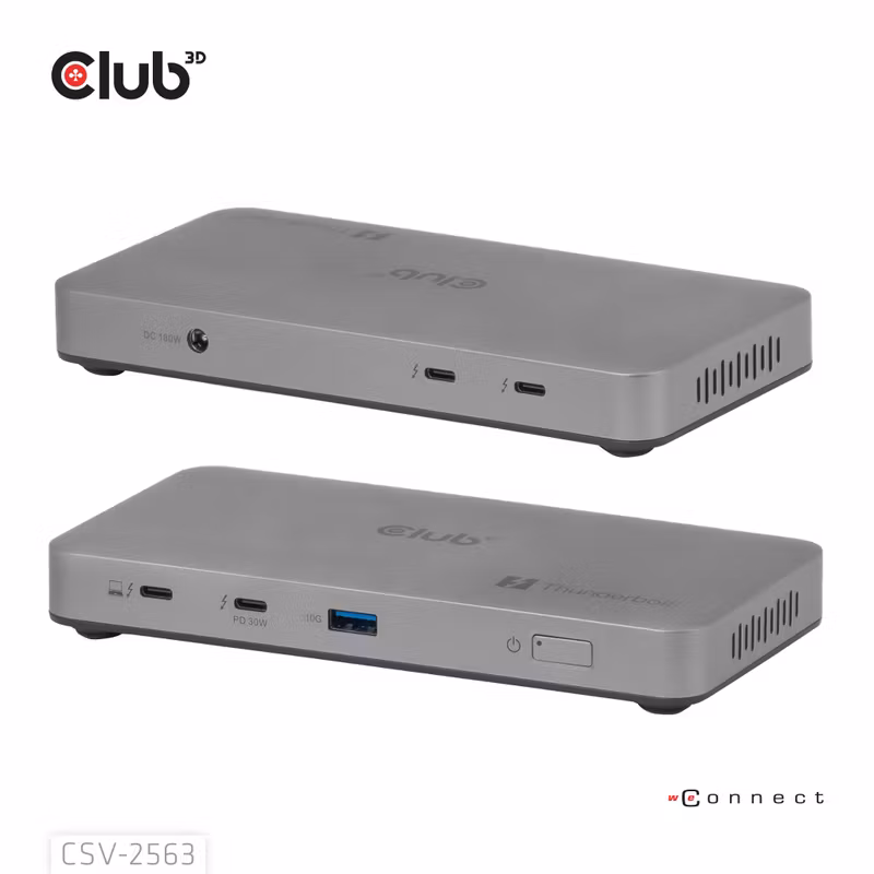Club 3D CSV-2563 5-i-1 Thunderbolt 5 Hubb 180 W