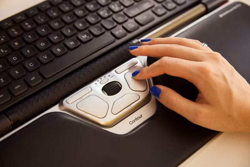 Contour Design RollerMouse Red Plus Thin Client Kabelansluten Centrerad Mus Svart/Silver