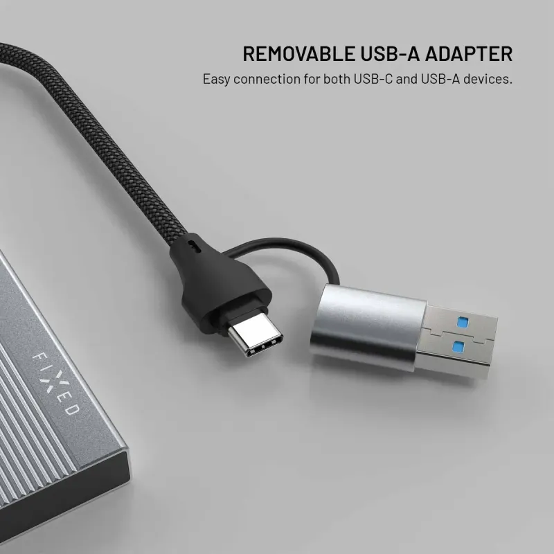 FIXED HUB Port FIXHU-PT-GR 4-i-1 USB-C-hubb Silver