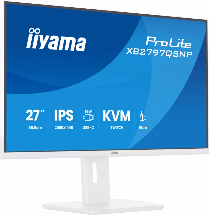 iiyama ProLite XB2797QSNP-W1 27" IPS WQHD 75 Hz USB-C Skärm Vit
