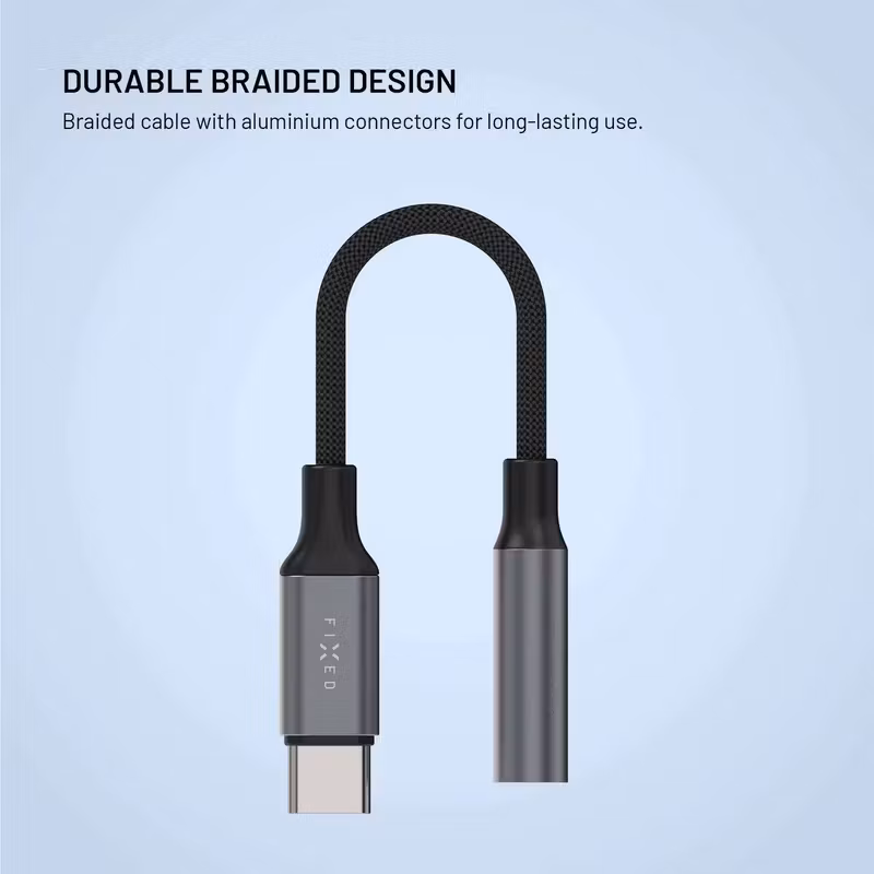 FIXED Link Premium USB-C till 3,5 mm-adapter Rymdgrå