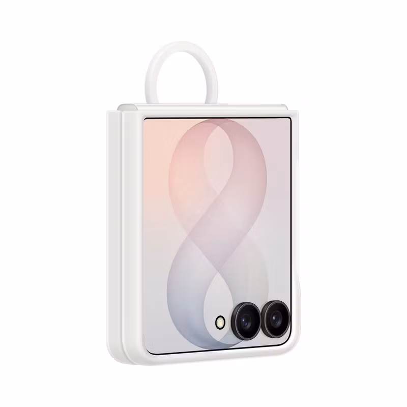 Samsung Galaxy Z Flip8 Silicone Ring Magnet Case silikonskal med ring Cream