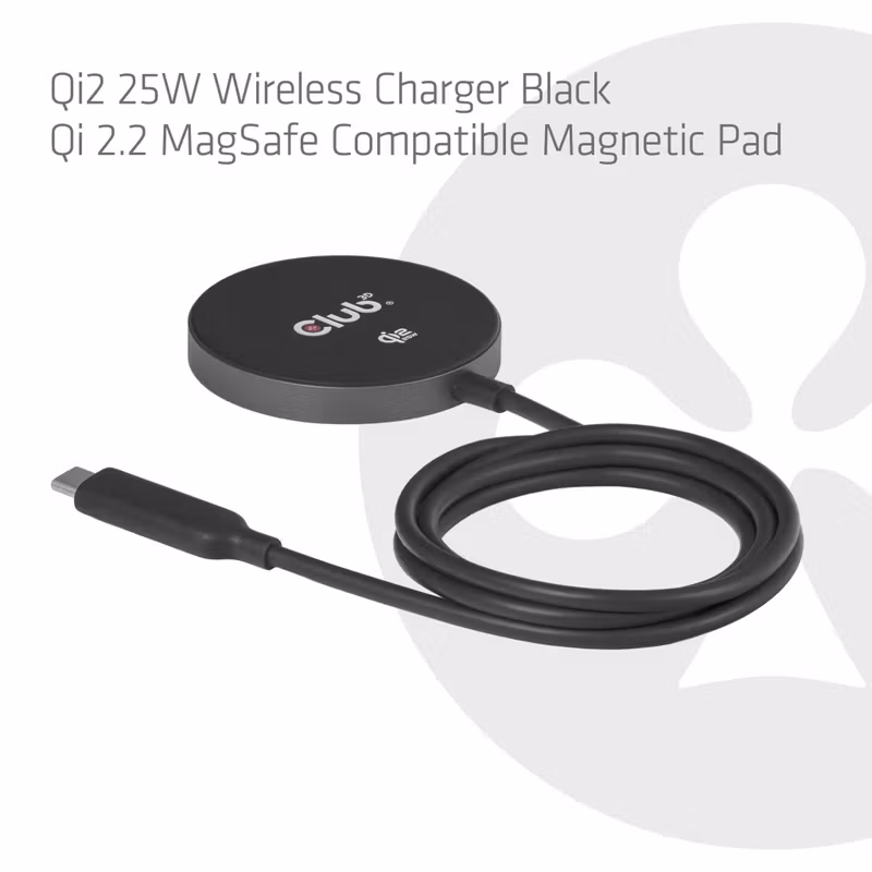 Club 3D CAC-3027 Qi2 trådlös laddare 25 W magnetisk