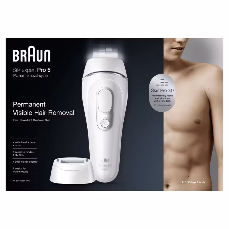 Braun Silk-expert Pro 5 PL5145 IPL Hårborttagning Vit
