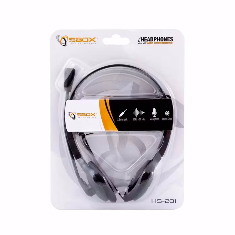 SBOX HS-201 3,5 mm On-Ear Headset Svart