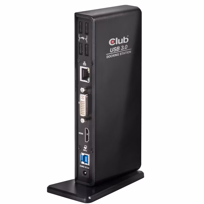 Club 3D CSV-3242HD 11-i-1 USB-A-dockningsstation för två skärmar med HDMI och DVI