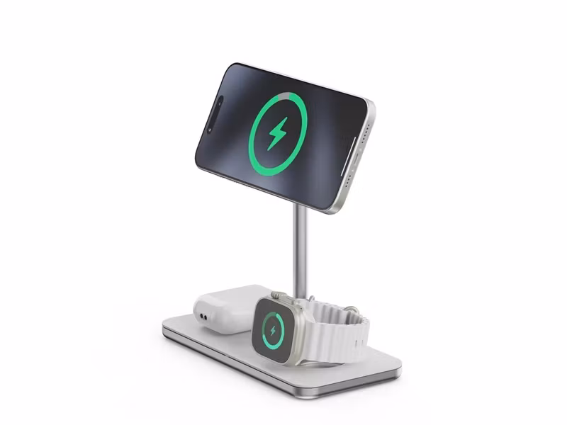 LINQ 3in1 Qi2 LQ48038 trådlöst laddningsställ för iPhone, Apple Watch och AirPods