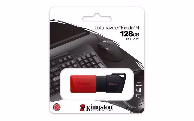 Kingston DataTraveler Exodia M 128 GB USB 3.2 Gen 1 USB-minne Svart Röd