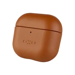 FIXED PodsLeather FIXLP-1473-BRW Äkta läderfodral för Apple AirPods 4 Brun