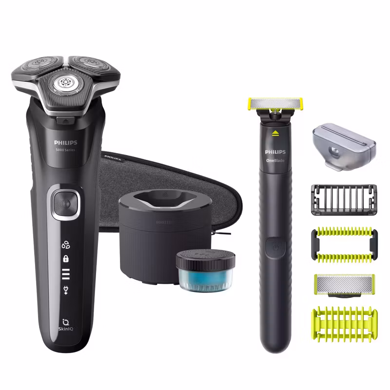 Philips Shaver Series 5000 S5898/79 Rakapparat för våt- och torrakning med OneBlade Dark Chrome