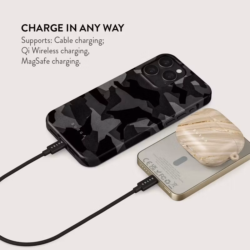 Burga Night Black Camo 5 000 mAh MagSafe-powerbank Guld