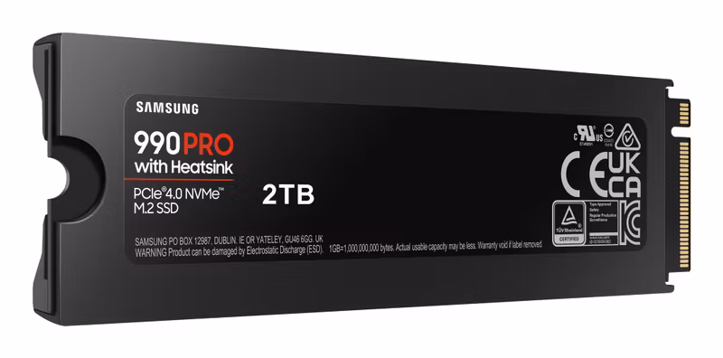 Samsung 990 PRO med kylfläns MZ-V9P2T0GW 2 TB M.2 NVMe Intern SSD