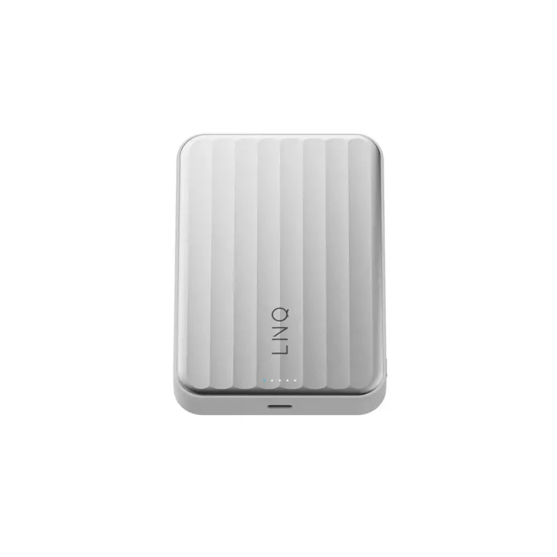 LINQ Semi-solid State Magnetisk Powerbank 10 000 mAh Qi2.2 25 W Silver