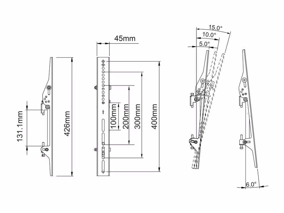 Multibrackets M Pro Series Tilt Arms 400 mm Lutningsbara skärmarmar 2-pack Svart
