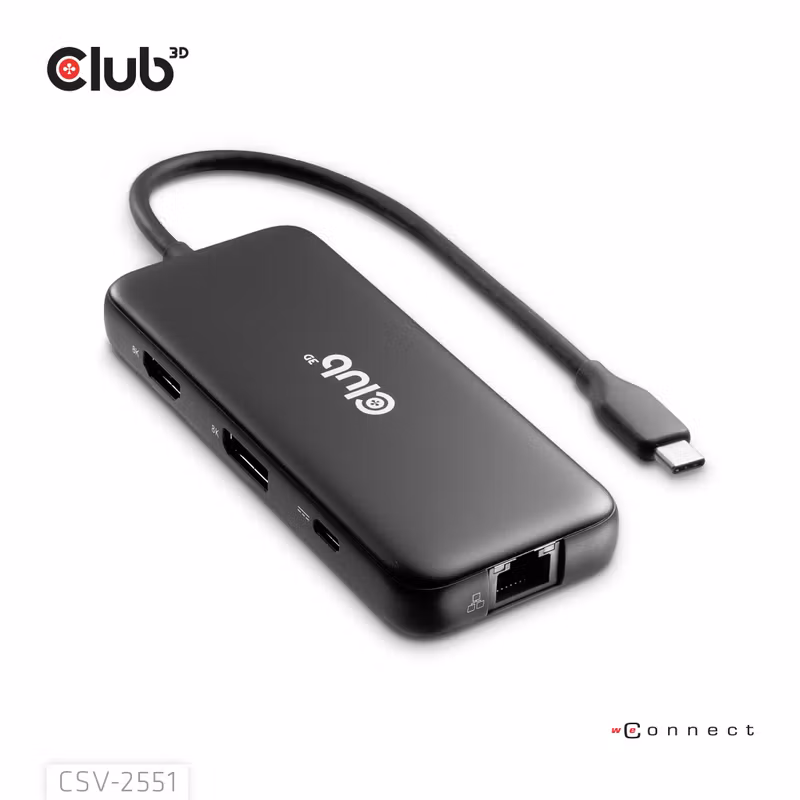 Club 3D CSV-2551 8-i-1 USB-C Dockningsstation HDMI DisplayPort 8K 100 W