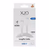 X2O Longlife 100 W USB-C till USB-C-kabel 3 m Vit