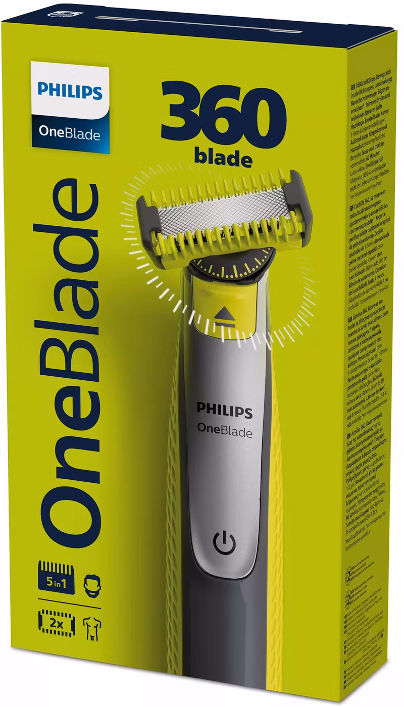 Philips OneBlade 360 Face + Body QP2834/23 Trimmer och Rakapparat Grå/Grön