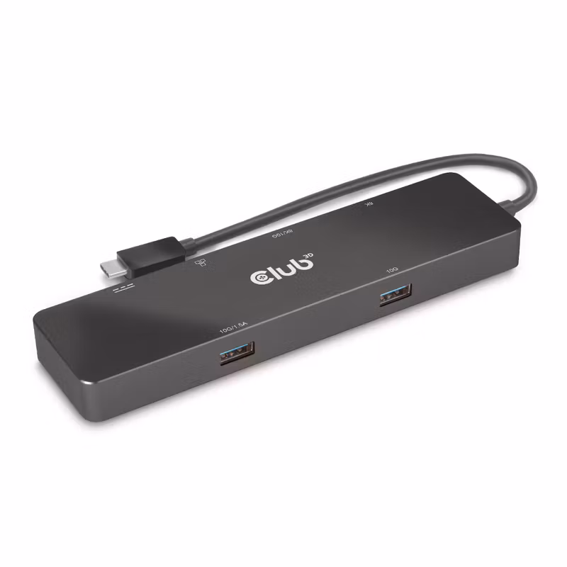 Club 3D CSV-1584 6-i-1 USB-C-dockningsstation för två skärmar 4K 60 Hz med 100 W PD