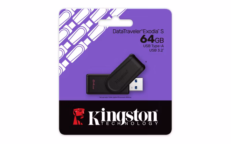Kingston DataTraveler Exodia S 64 GB USB 3.2 Gen 1 USB-minne Svart