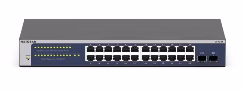 NETGEAR GS724T 24-portars Gigabit Smart Cloud Nätverksswitch med 2 SFP-portar