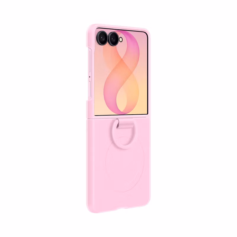 Samsung Galaxy Z Flip8 Silicone Ring Magnet Case silikonskal med ring Pink
