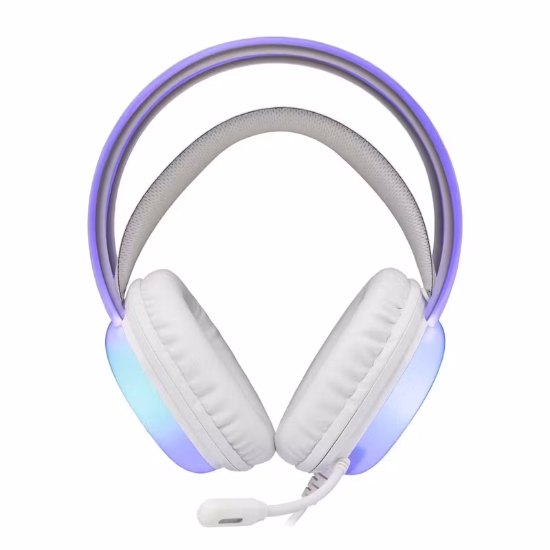White Shark PEACOCK-2 Over-Ear RGB Spelheadset med 50 mm-drivers Vit
