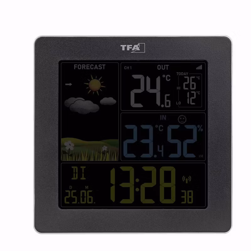 TFA SUN Trådlös Väderstation med Färgdisplay Svart
