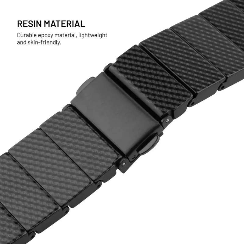 FIXED Resin Strap Quick Release 20 mm Resinarmband för smartklocka Kolsvart
