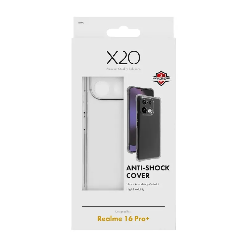 X2O Anti-Shock Skal för Realme 16 Pro+ Transparent