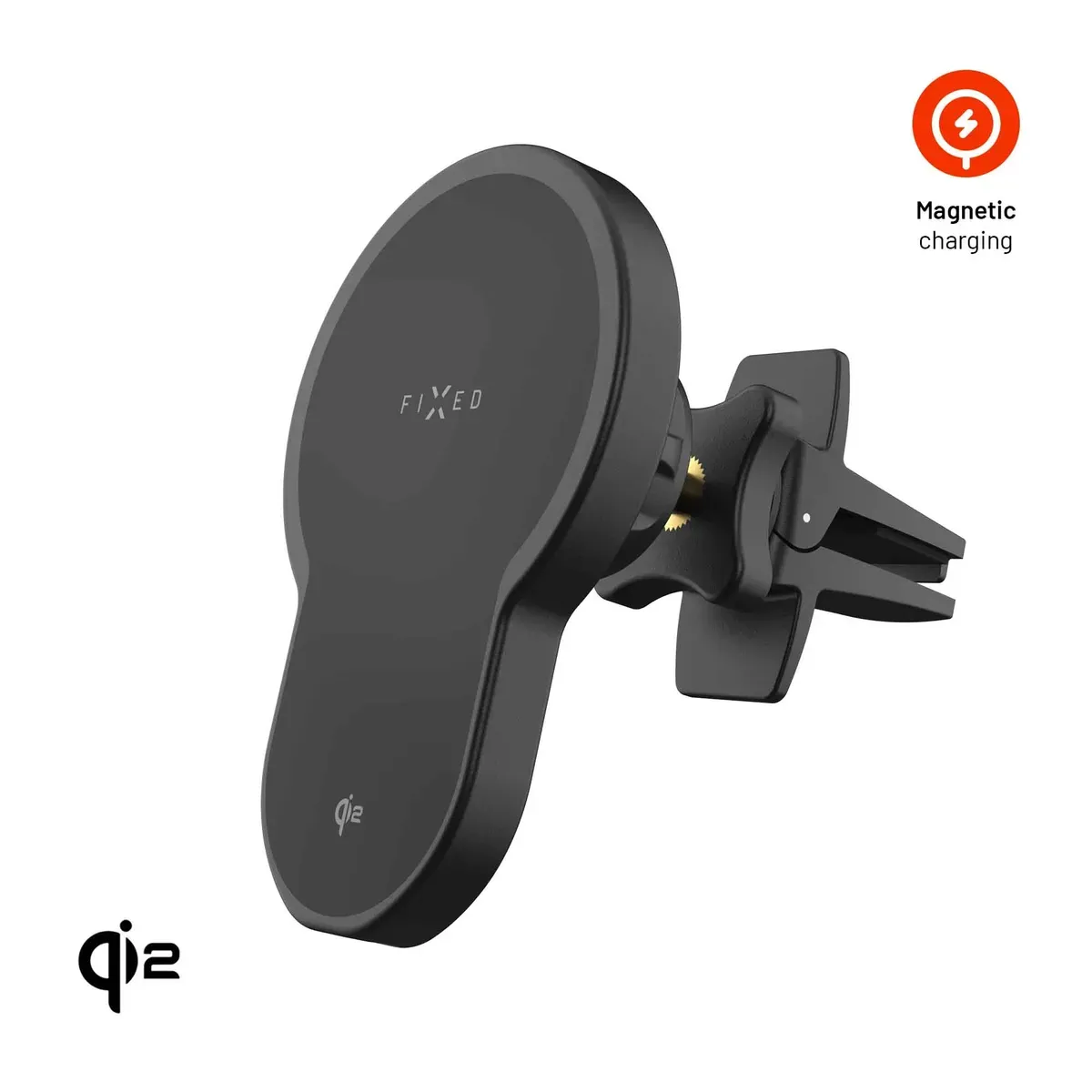 FIXED MagClick 2 15 W Qi2 MagSafe-hållare med trådlös laddning för ventilationsgaller Black