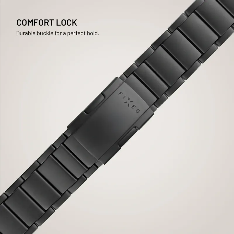 FIXED Titanium Strap Titanarmband för Apple Watch 44/45/46/49 mm Svart