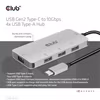Club 3D CSV-1547 USB-C-hubb 10 Gbps med 4 × USB-A Grå
