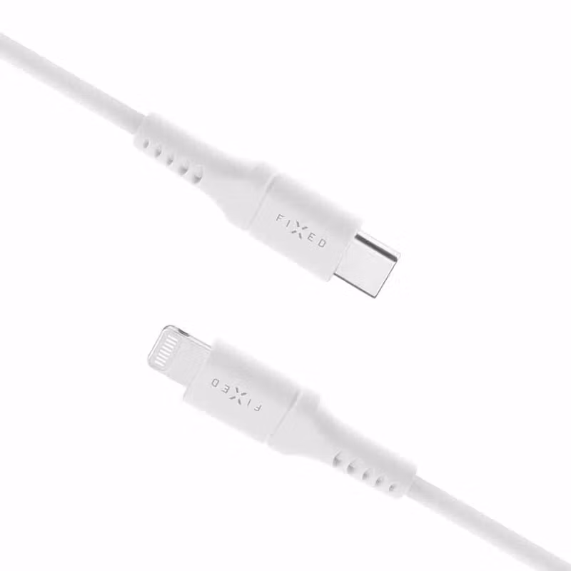 FIXED LIQUID 60 W USB-C till Lightning 2 m Silikonkabel Vit