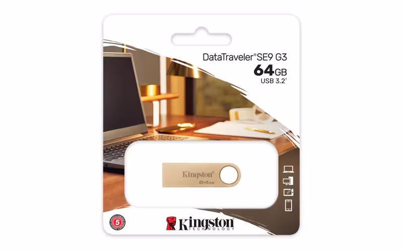 Kingston DataTraveler SE9 G3 64 GB USB 3.2 Gen 1 USB-minne Guld