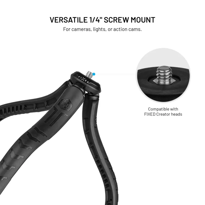 FIXED Creator FIXCRT-F-BK Flexibelt stativ med 1/4" mobilhållare Svart