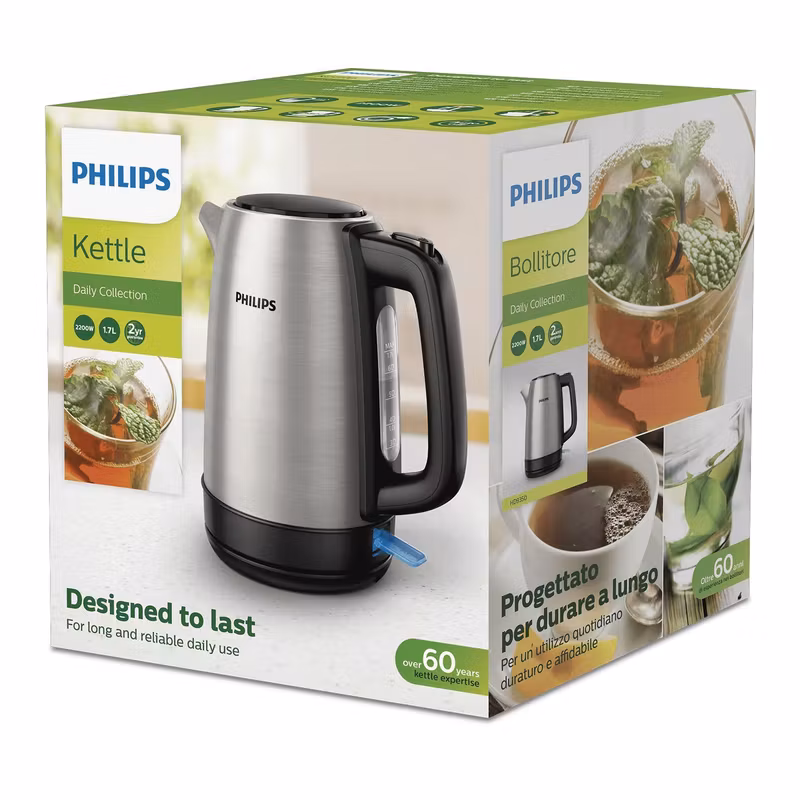 Philips Daily Collection HD9350/91 Vattenkokare 1,7 l 2 200 W Rostfritt stål