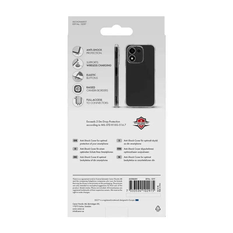X2O Anti-Shock Skal Honor 600 Smart Transparent