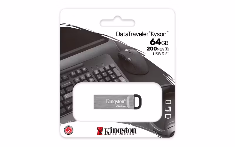 Kingston DataTraveler Kyson 64 GB USB 3.2 Gen 1 USB-minne Silver