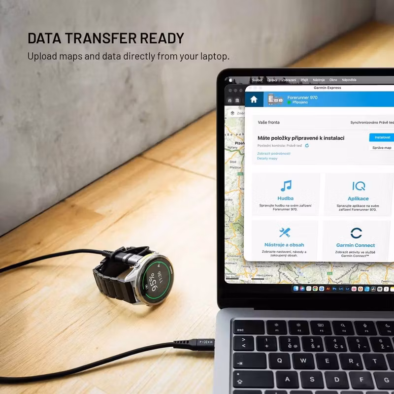 FIXED Link USB-C-laddningsadapter för Garmin Smartwatch Rymdgrå